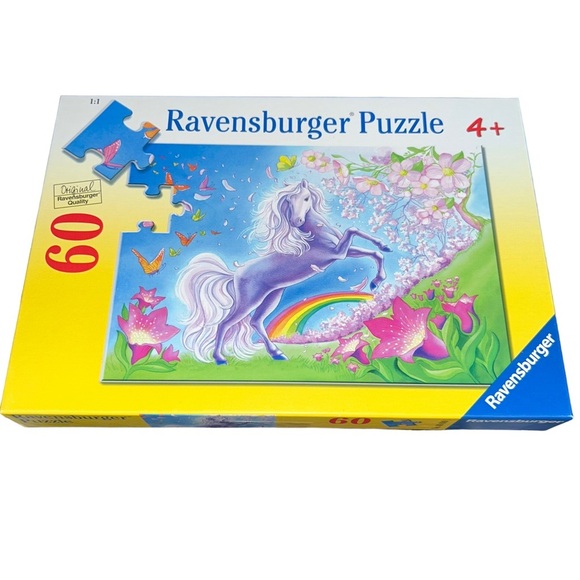 RAVENSBURGER colorful Horse 60 Piece puzzle rainbow floral - Picture 1 of 2